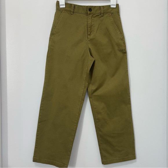 Mini Boden Other - Mini Boden Kids' Wide Leg Chinos Green Olive Adjustable Waist Boys Size 10